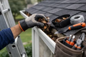 Professional gutter debris removal