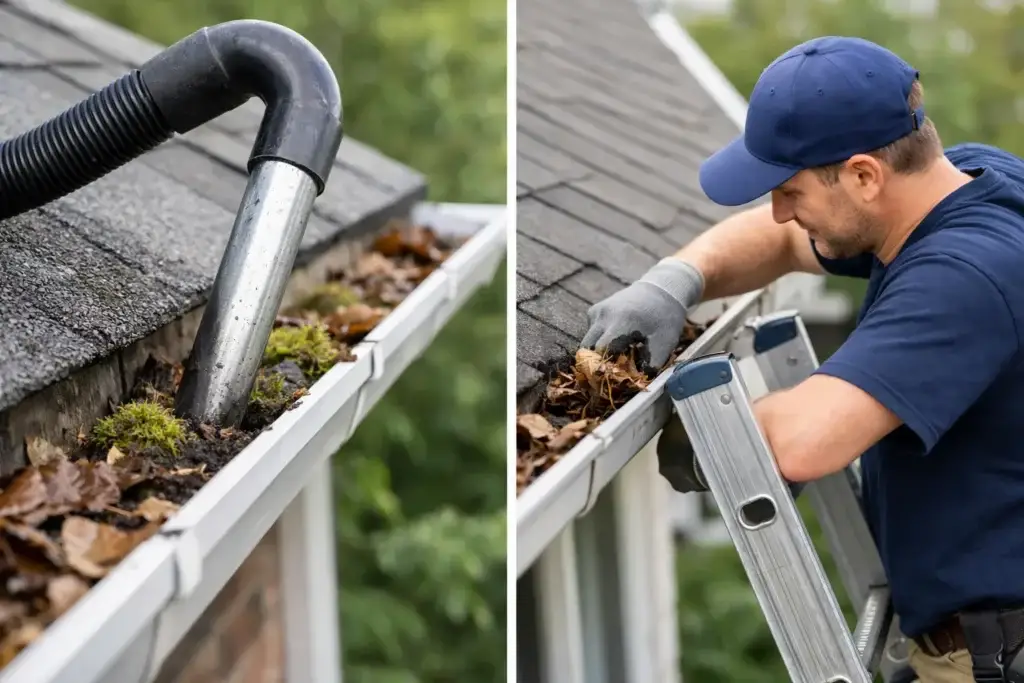 Gutter Vacuum vs Ladder Cleaning Compared